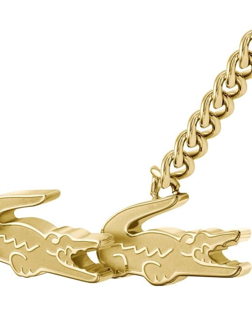 Lacoste Metallic Crocodile Statement Necklace