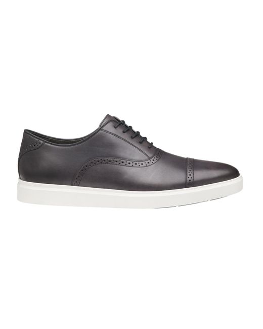 Johnston & Murphy Gray Brody Cap Toe Dress Casual Lace Up Sneakers for men
