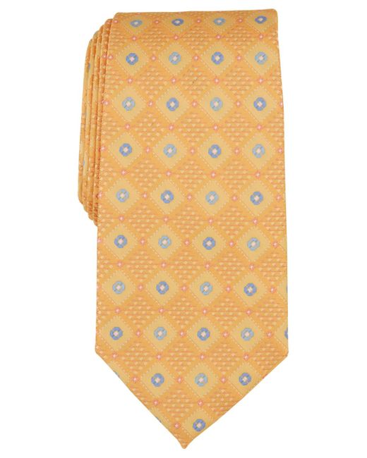 Perry Ellis Yellow Laytone Diamond Medallion Tie for men