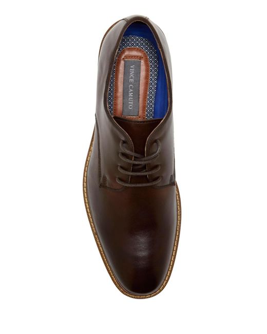 VINCE CAMUTO Mens Brown Heel Pull-Tab Waterproof Cushioned Kameil Round Toe Block Heel Lace-Up Leather Boots Shoes M main image 1