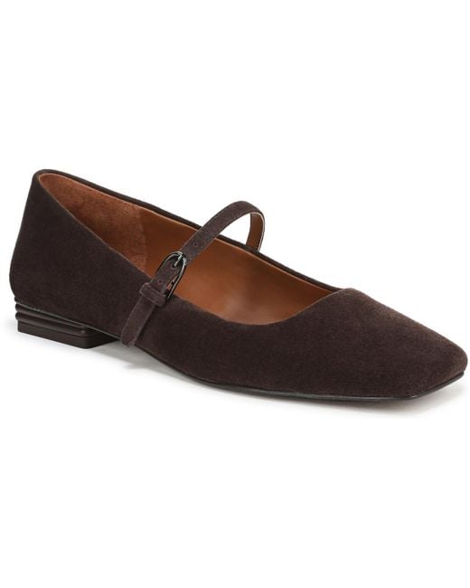Franco Sarto Brown Tinsley Square Toe Mary Jane Flats