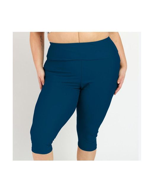 Calypsa Blue Plus Size Capri Swim leggings