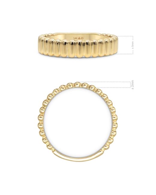 DEVATA Metallic Ribbed Band Ring