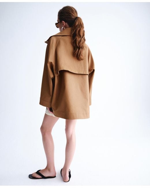 Mango Brown Selection Oversized Funnel Neck Jacket