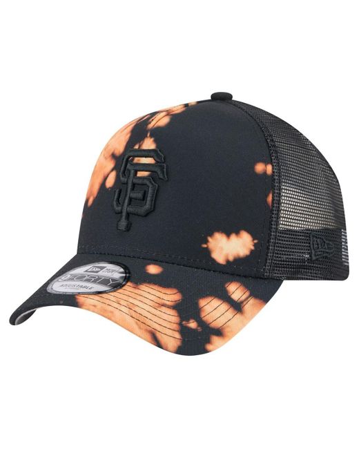 KTZ Blue Â San Francisco Giants Bleached A-frame 9forty Adjustable Hat for men