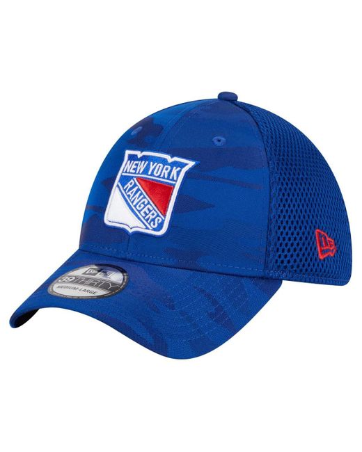 KTZ Blue New York Rangers Active Subtle Camo 39thirty Flex Hat for men