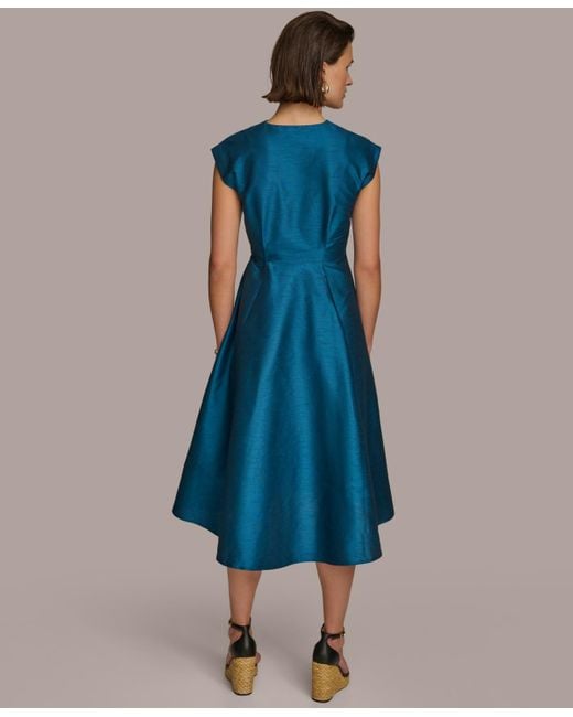 Donna Karan Blue A-line Wrap Dress