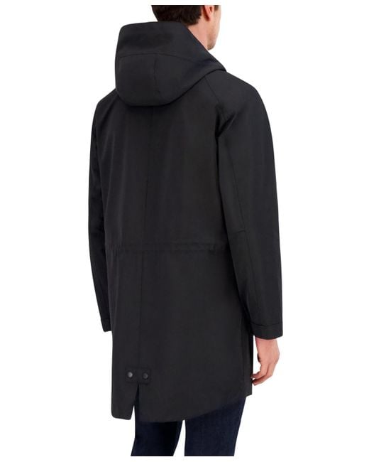 Vince Camuto Black Luxe Twill Duffle Transitional Coat for men