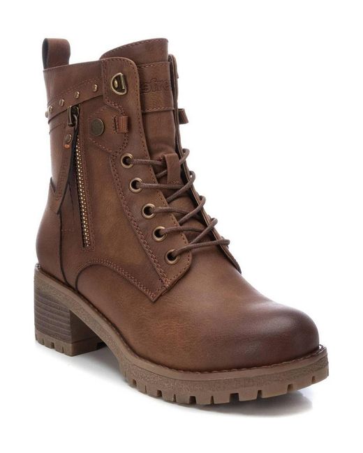 Xti Brown Casual Booties By