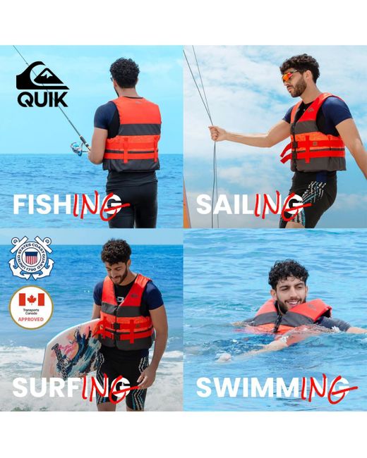 Quiksilver Red Quiksilver Uscg Approved Life Vest
