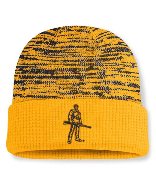 Nike Yellow Gold/navy West Virginia Mountaineers Primetime Terra Cuffed Knit Hat for men