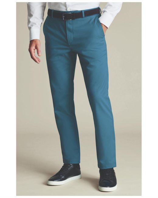 Charles Tyrwhitt Blue Ultimate Non-iron Chinos for men