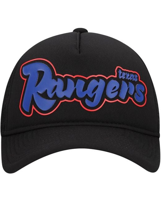 KTZ Blue Texas Rangers Retro Bold A-frame Trucker 9forty Adjustable Hat for men