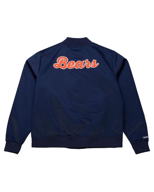 Mitchell & Ness Blue Chicago Bears Full-snap Satin Jacket
