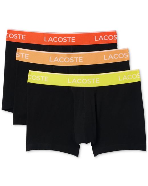 Lacoste Black Casual Classic Colorful Waistband Trunk Set for men
