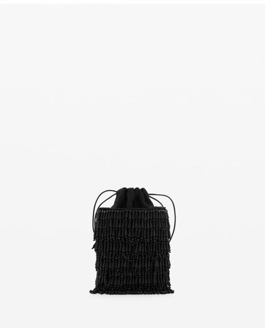 Mango Black Beaded Handbag