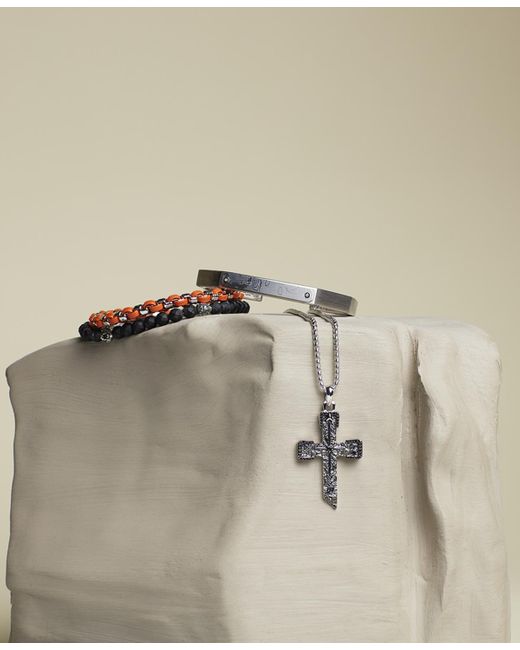 Bulova Black Marc Anthony Onyx & Lion Beaded Bracelet for men