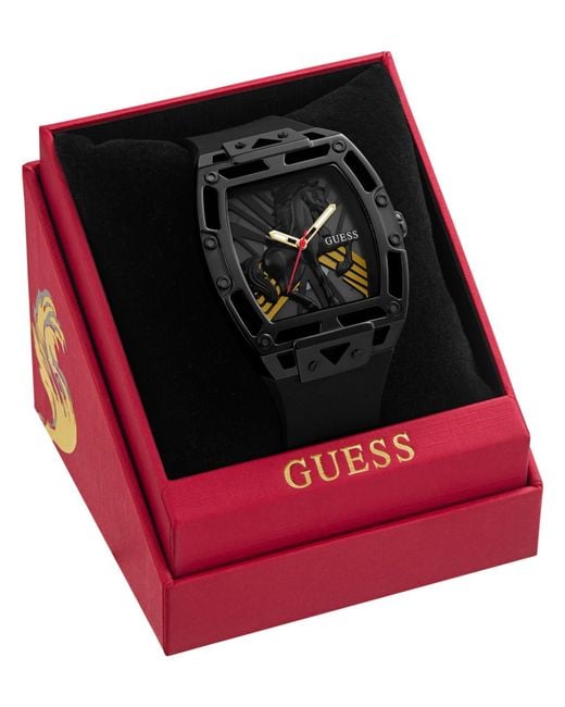 Guess Black Silicone Analog Watch for men