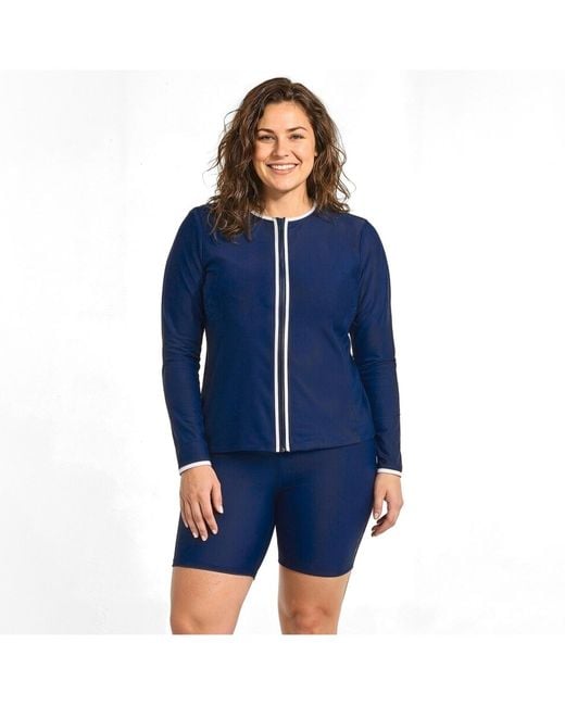 Calypsa Blue Plus Size Full Zip Peyton Two-toned Collection