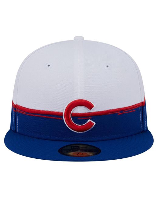 KTZ Blue Royal/white Chicago Cubs Paint Stroke 59fiftyâ Fitted Hat for men