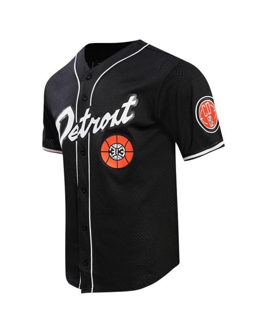 Pro Standard Black Detroit Pistons 2023/24 City Edition Mesh Baseball Jersey for men