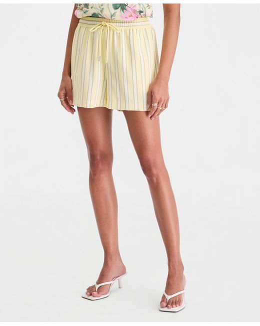 On 34th Blue Striped Drawstring Shorts