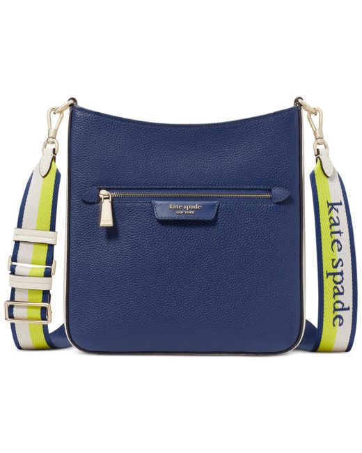 Kate Spade Blue Hudson Colorblocked Pebbled Leather Small Messenger Crossbody