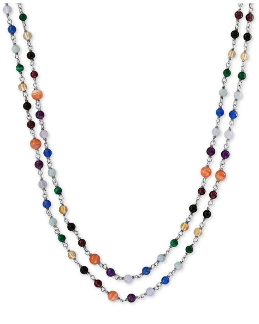 Effy Metallic Effy® Multi-gemstone 35" Statement Necklace In Sterling Silver
