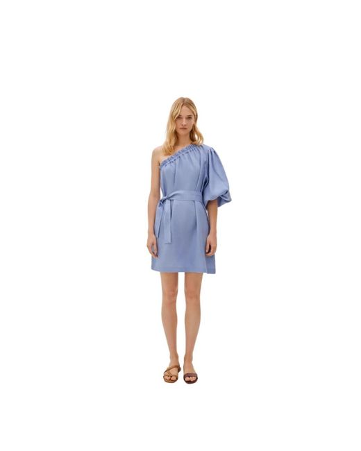 Labeca London Blue Florence Linen One Sleeve Dress