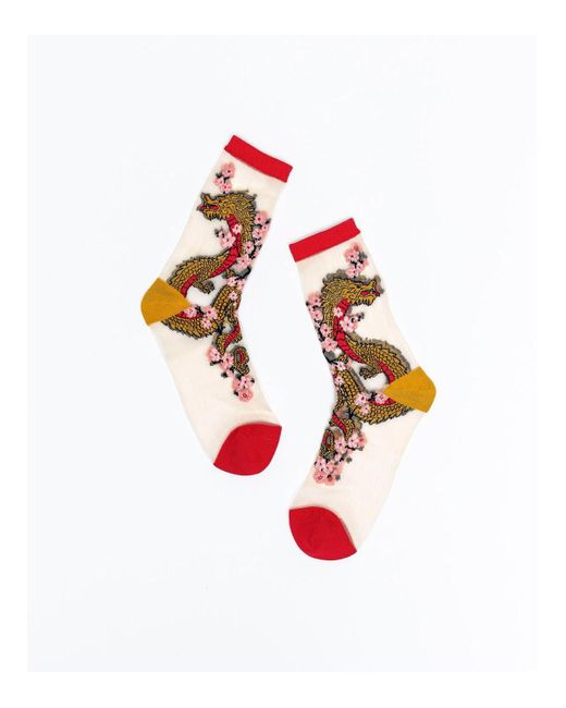 Sock Candy Red Year Of The Sheer Sock