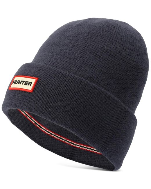 Hunter Blue Play Essential Cuffed Logo Beanie