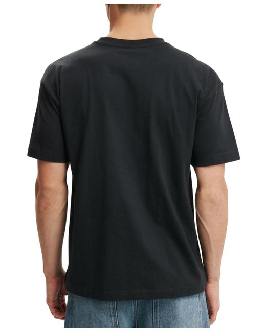 Cotton On Black Box Fit Pocket T-shirt for men