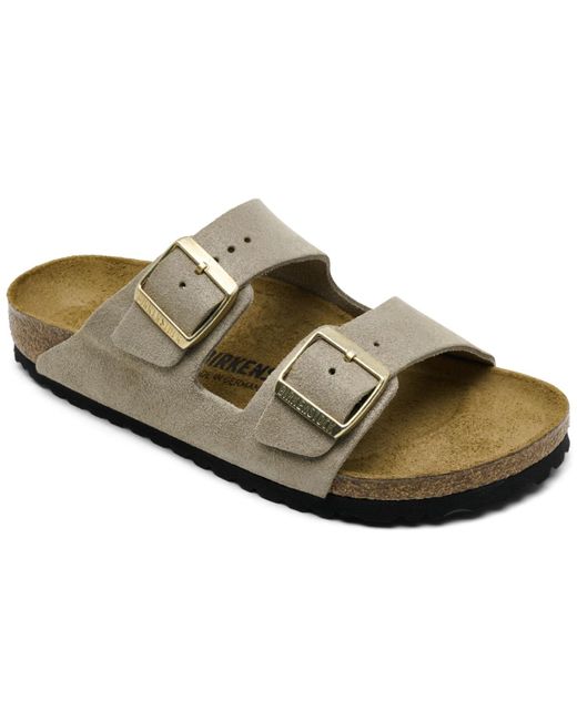 Birkenstock Brown Arizona Soft Footbed Suede Leather Sandals