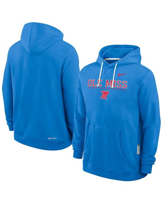 Nike Blue Ole Miss Rebels 2025 Sideline Standard Issue Dri-fit Hoodie for men