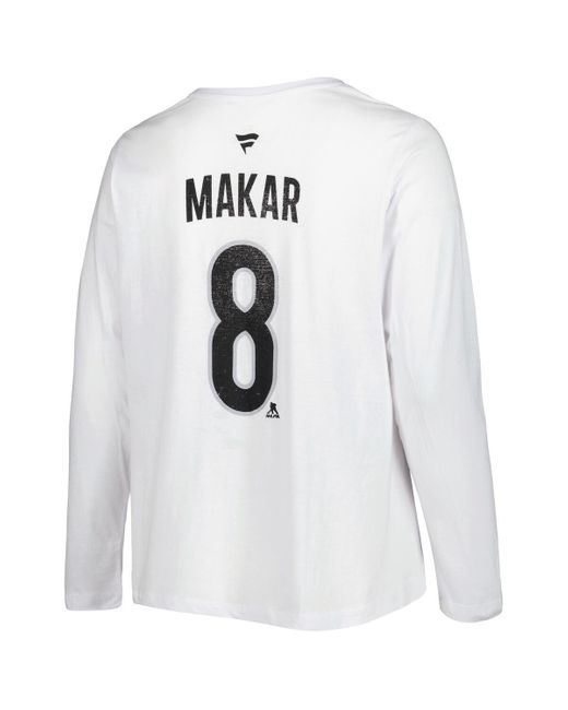 Profile White Cale Makar Colorado Avalanche Plus Size Name And Number Long Sleeve T-shirt