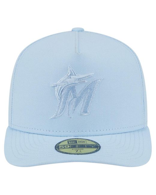 KTZ Blue Miami Marlins Color Pack A-frame 59fifty Fitted Hat for men