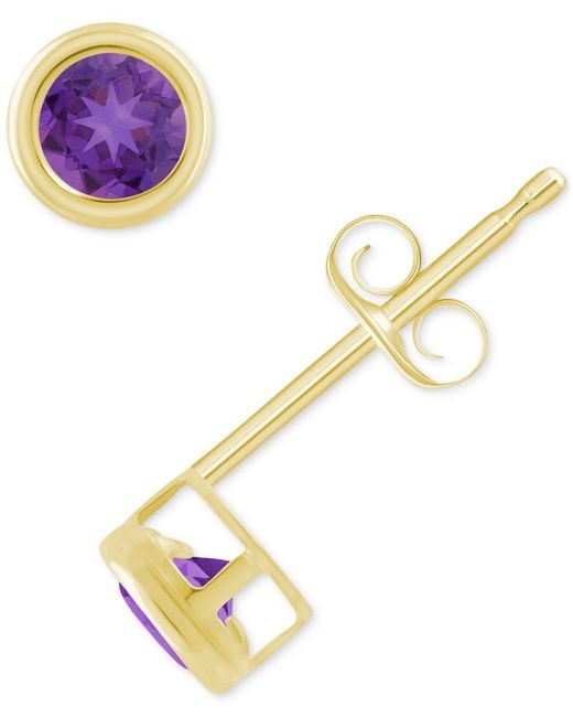 Macy's Metallic Gemstone Round Stud Earrings