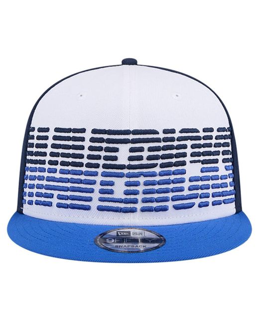 KTZ White/blue Dallas Mavericks Throwback Gradient Tech Font 9fifty Snapback Hat for men
