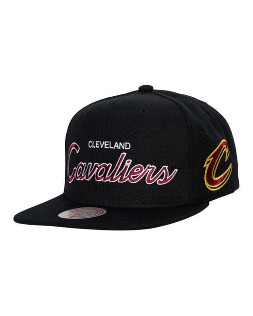 Mitchell & Ness Men Mitchell & Ness Cleveland Cavaliers Script Snapback Hat Orange 1 Size