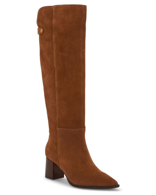 Vince Camuto Brown Lilibet Block Heel Knee-high Boots