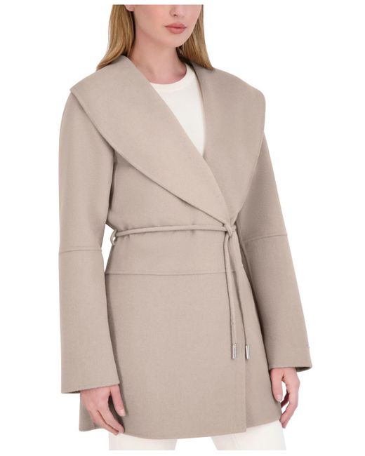 double face belted wrap coat
