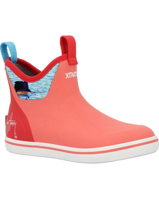 XtraTuf Pink Ankle Deck Boot Guy Harvey