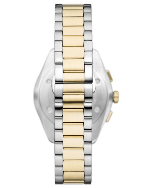 Emporio Armani Metallic Chronograph Two-tone Stainless Steel Bracelet Watch 43mm for men