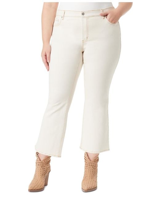 Jessica Simpson White Trendy Plus Size Charmed Ankle Flare Jeans