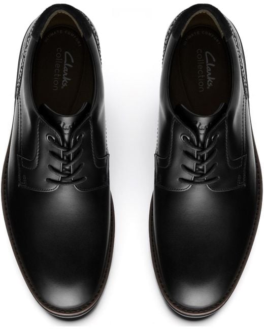 Clarks Black Emmet Plain Toe Dress Shoe for men