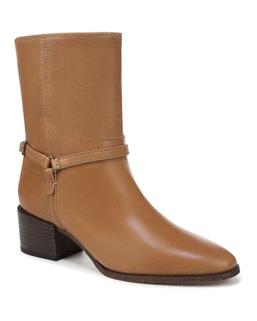 Franco Sarto Brown Kian Round Toe Pull On Short Boots