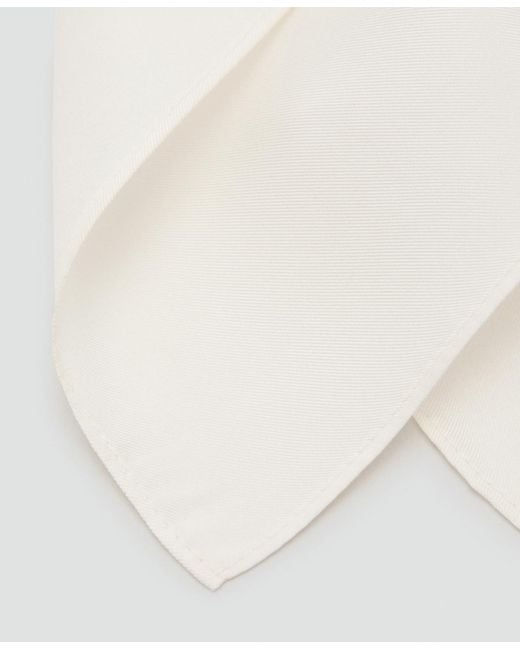 Mango White Silk Scarf for men