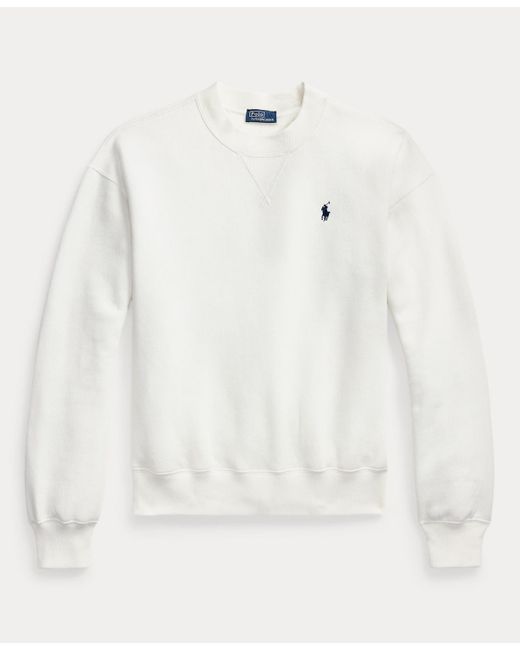 Polo Ralph Lauren White Fleece Crewneck Sweatshirt