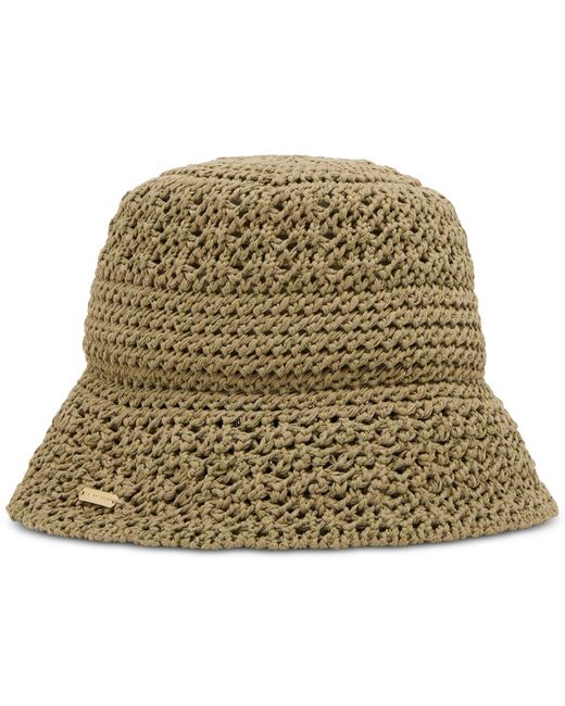 Steve Madden Green H-alex Metallic Knit Bucket Hat