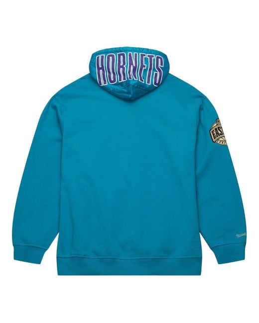 Mitchell & Ness Blue Charlotte Hornets Team Og 2.0 Logo Fleece Pullover Hoodie for men